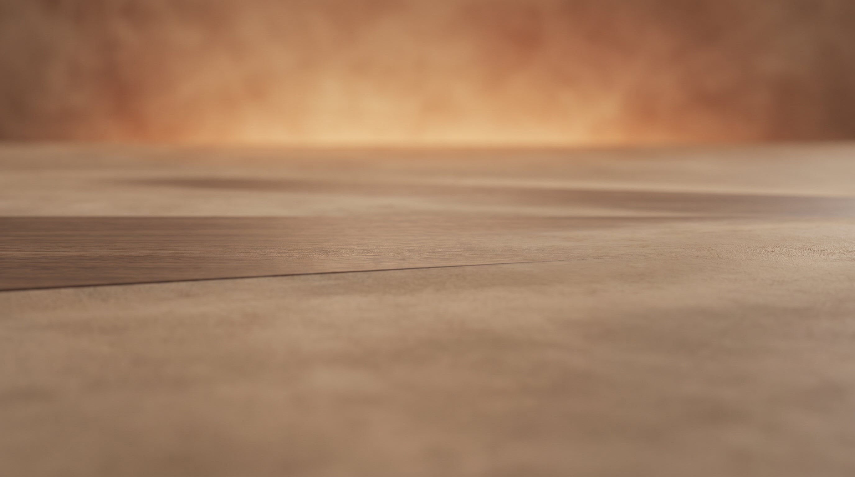 Abstract composition of a low plane receding toward a soft glow, evoking viewing distance